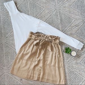 tan utility mini-skirt